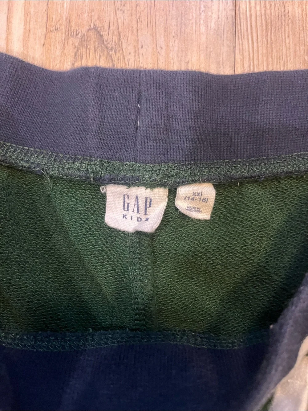 GAP Kids Dark Green Athletic Drawstring Shorts with Stripe Waist